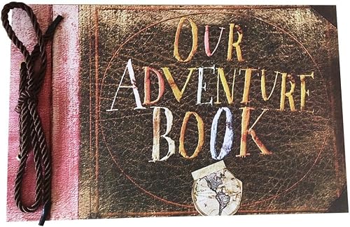 Our Adventure Book, Up Scrapbook Album with Movie Themed Postcards, Wedding and Anniversary Photo Album, Memory Keepsake, 11.6 x 7.5 inch, 80 Pages (Light Brown Pages)