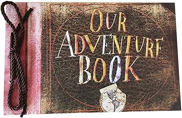 Our Adventure Book, Up Scrapbook Album with Movie Themed Postcards, Wedding and Anniversary Photo Album, Memory Keepsake, 11.6 x 7.5 inch, 80 Pages Light Brown Pages