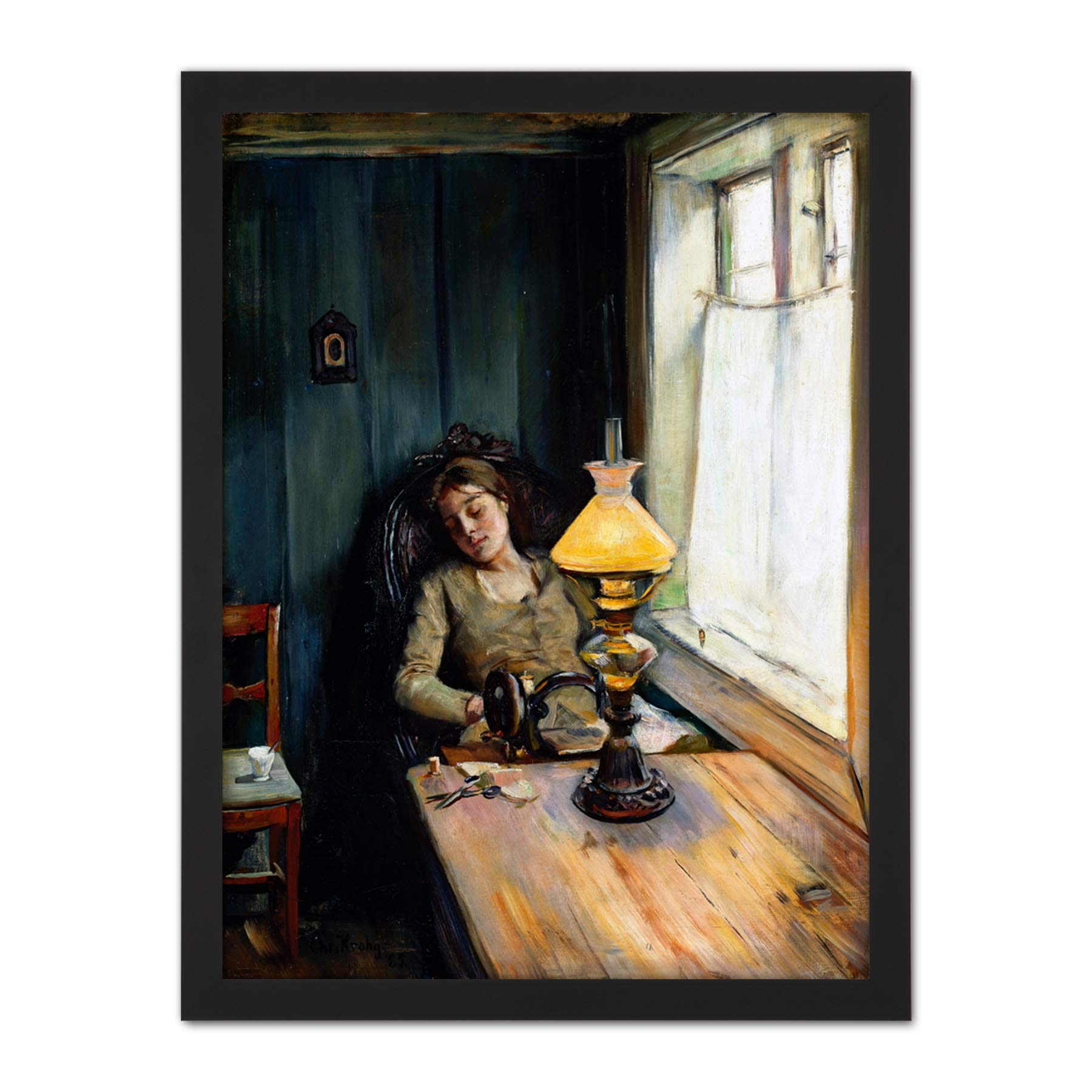 Christian Krohg Tired Large Framed Art Print Poster Wall Decor 18x24