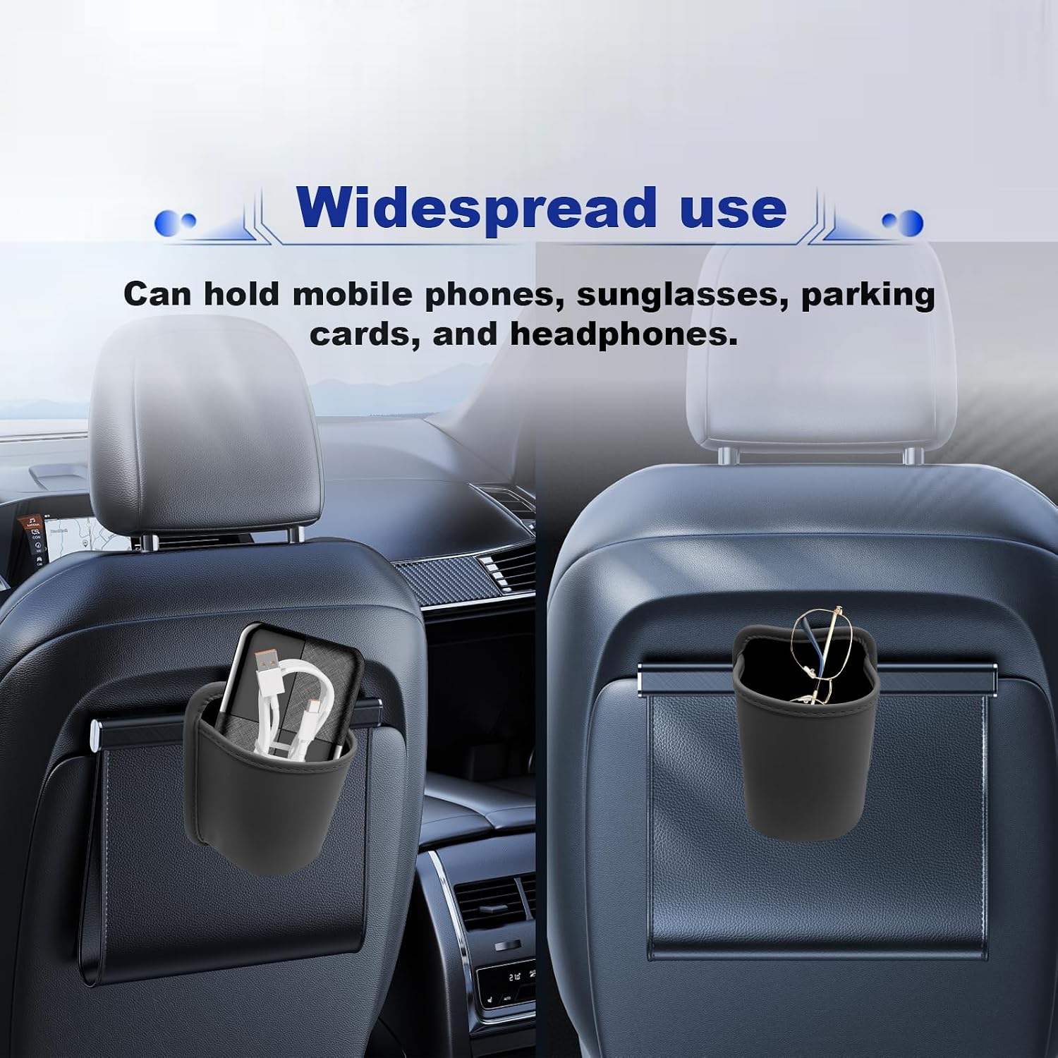 2PCS Large Car Door Cup Holder, Hanging Automotive Back Seat Bottle Holders, Waterproof Scratch-Resistant Car Window Cup Holder, Clip-On Auto Organizer Accessories for Beverage Holder(Black)