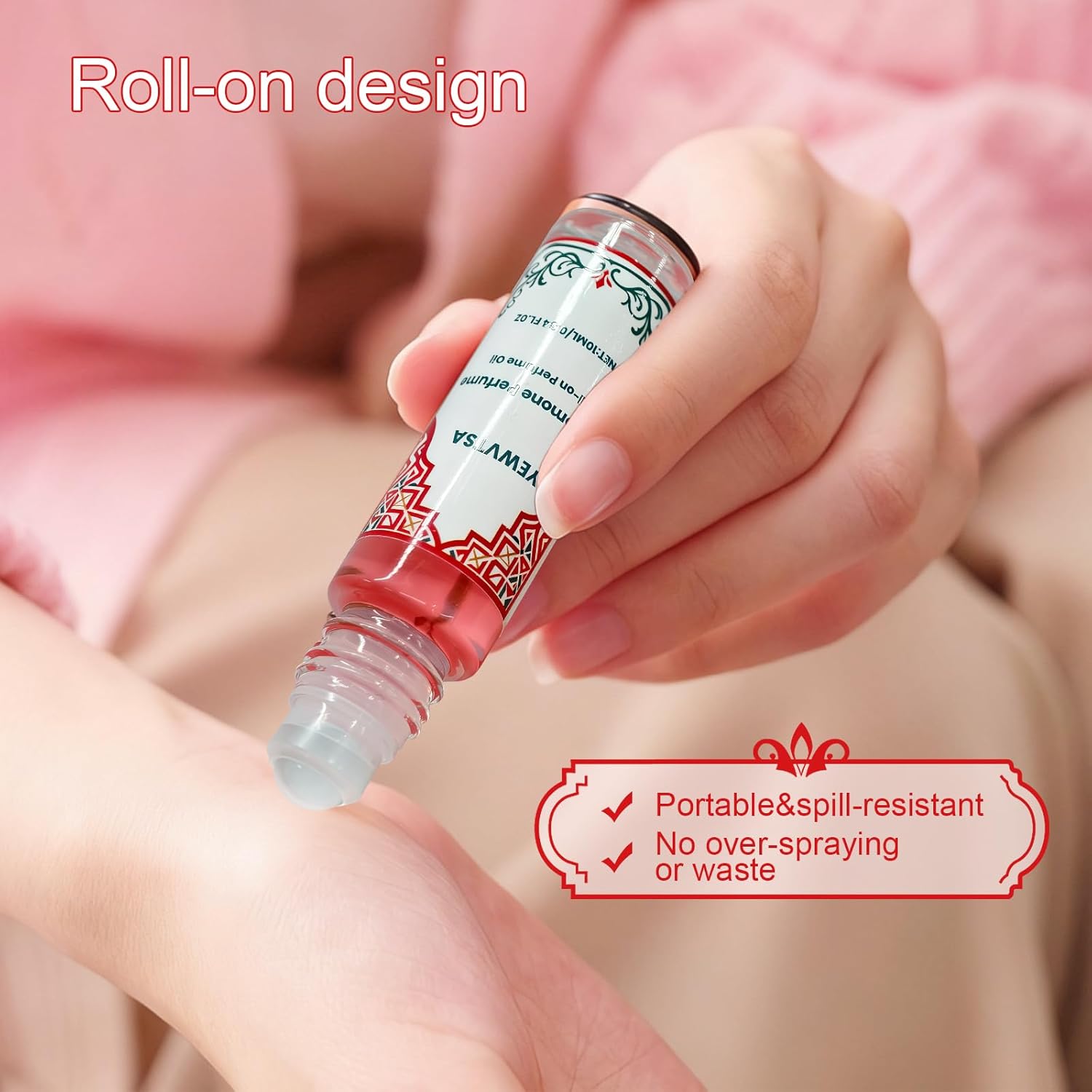 Pheromones Perfumes for Women, Long Lasting Roll-On Fresh Strawberry Vanilla Perfume Oil, Travel-Size & Portable (0.34 fl oz/10ml) - Image 4