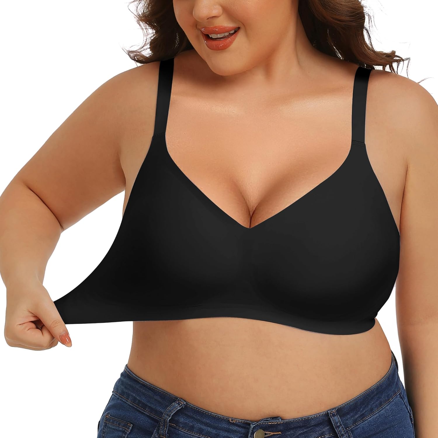 Kimmery Seamless Bras for Women No Underwire Wireless T Shirt Bra Comfortable Buttery Soft Push Up Bralette Daily Wear - Image 2