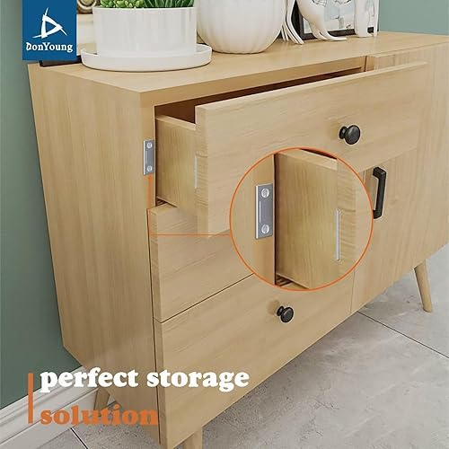 Miniatura 4 de Cierre magnético para puerta, paquete de 8 cierres magnéticos ultrafinos para gabinete con adhesivo fuerte, cerraduras delgadas para cajones,