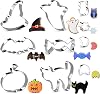 Halloween Cookie Cutters, Joyoldelf 6 Piece Biscuit Cookie Cutter - Pumpkin, Bat, Ghost, Cat, Witch Hat, Candy for Kids - Stainless Steel