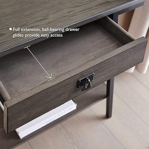 Miniatura 25 de Leick Home 214338 Empiria Mesa consola de madera con marco de metal para sala de estar, entrada, dormitorio, gris Negro lavado,Gris,Mission