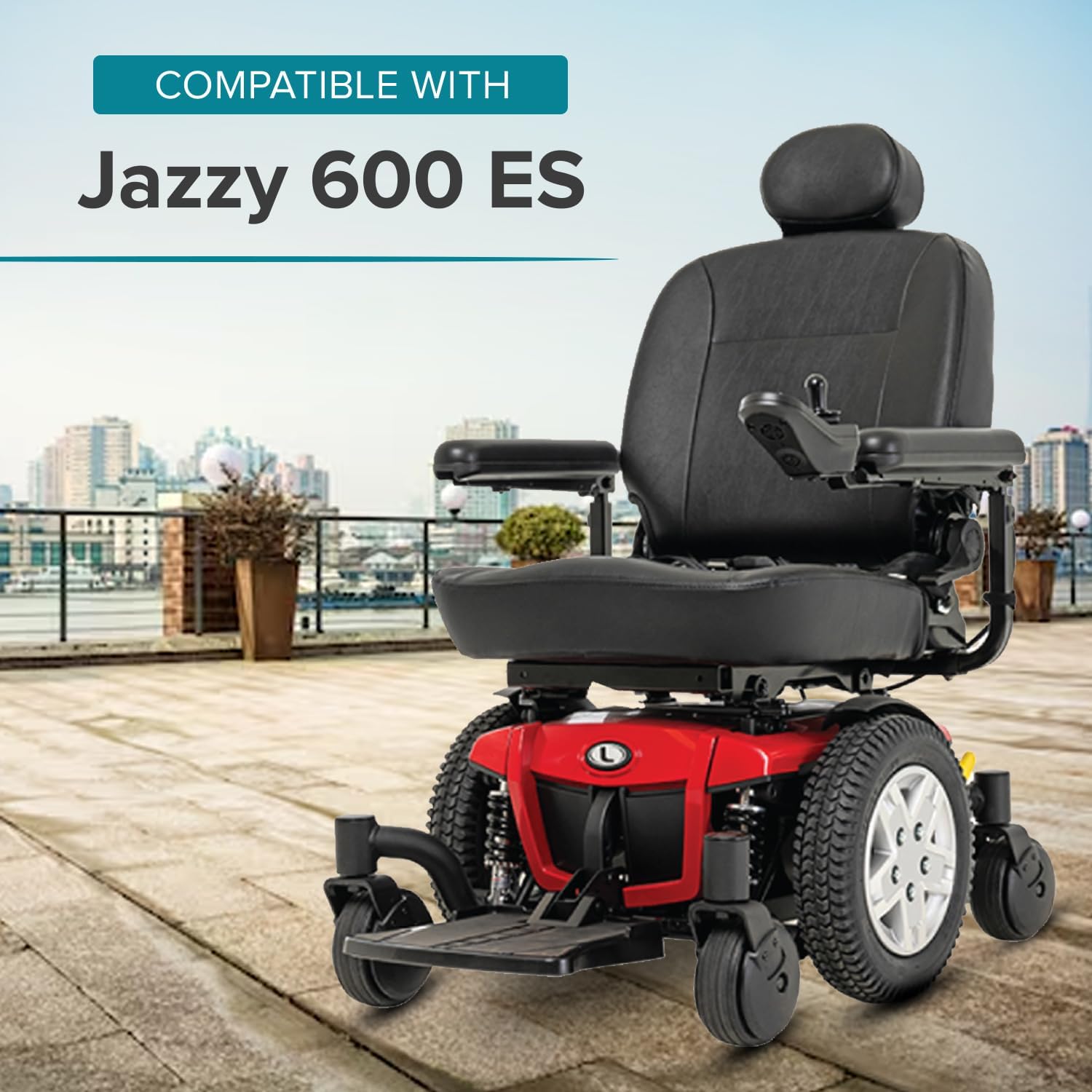 6"x2" Low Impact Caster Wheel Assembly with Black Tire for Jazzy 600 ES Power Chair - Replacement Front or Rear Wheels or Casters, Only for Jazzy 600 ES Mobility Power Chairs (WHLASMB2131)