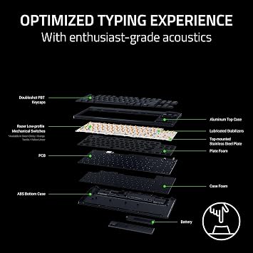 Razer BlackWidow V4 Tenkeyless HyperSpeed Low Profile - Wireless Hot-swappable Gaming Keyboard (HyperSpeed Wireless & BT, Multi-Function Roller & Control Buttons) Orange Switch | UK Layout