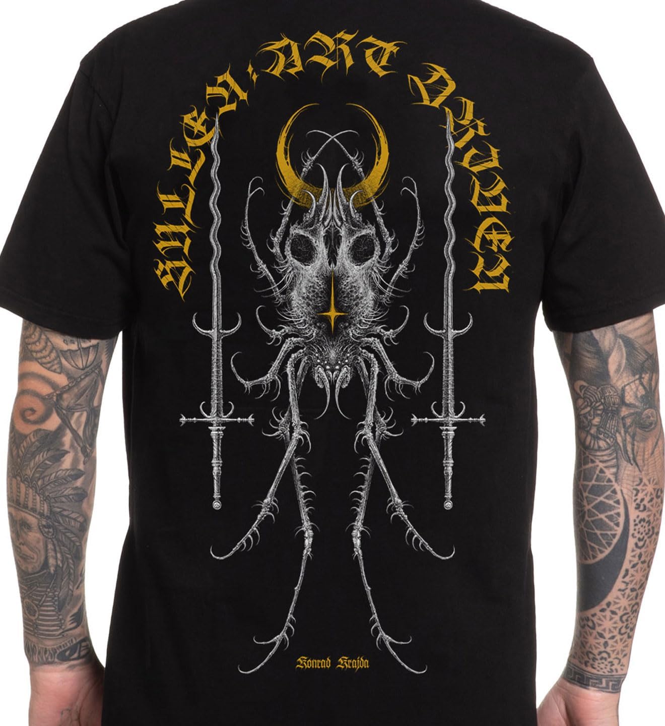 Sullen Men's Arachnid Sulleween Capsule Tattoo Lifestyle Graphic Premium Short Sleeve Tee Black