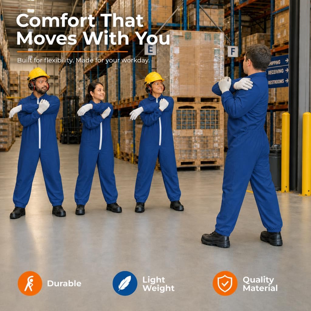 Disposable Coveralls Breathable Paint Suit, Crawl Space, Lightweight Coveralls