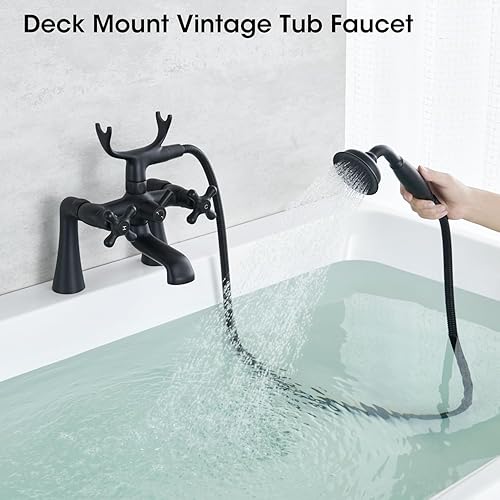 Miniatura 6 de Hanallx Clawfoot - Grifo de bañera de latón con forma de teléfono y ducha de mano