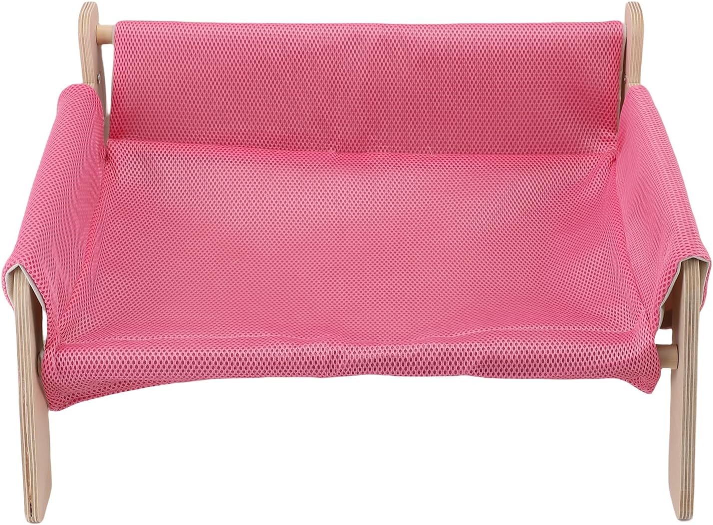 Elevated Cat Couch, Wooden Cat Sofa, Stable Wood Structure - Strong Load Capacity, Cozy Hammock Design, Safe Indoor Lounging for Cats (Pink)