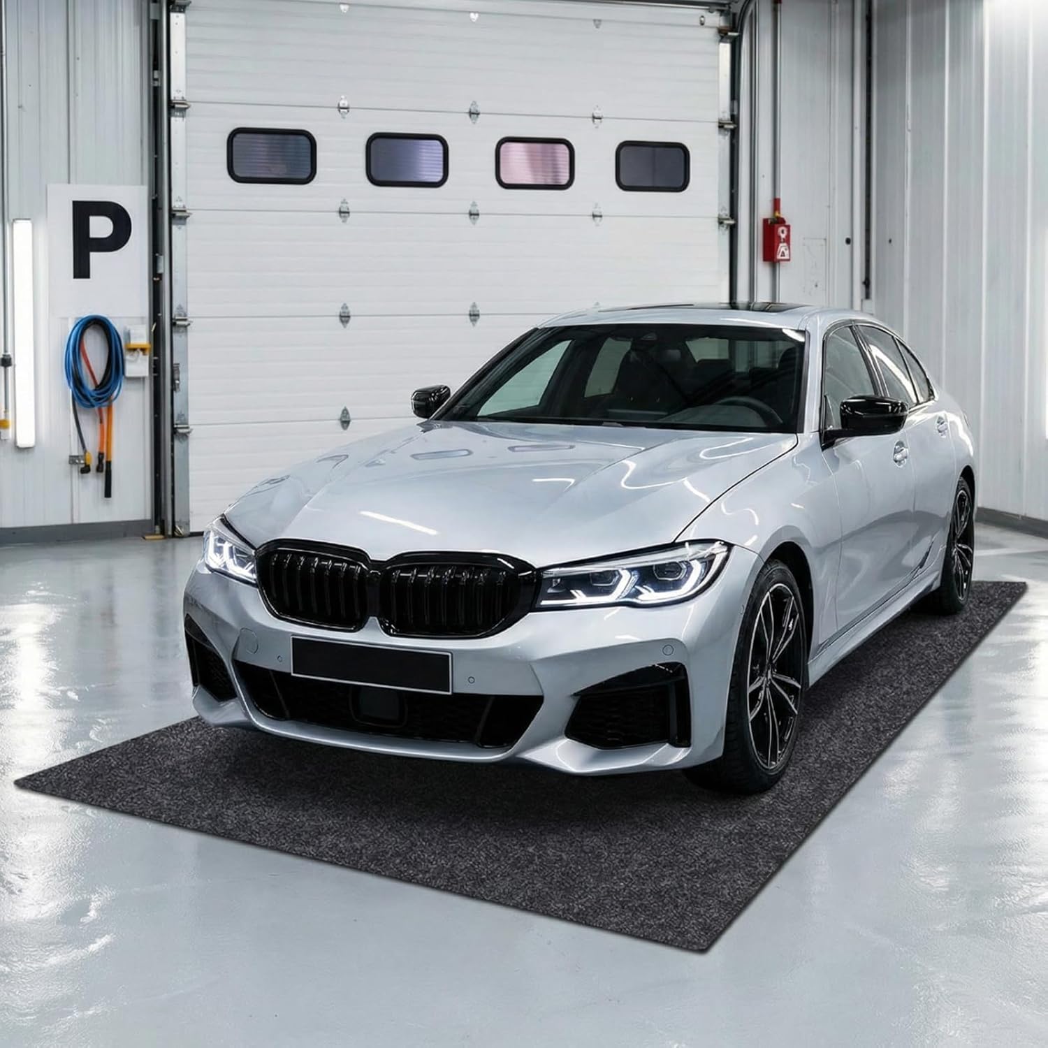 Garage Floor Protection Mat (9'8" x 12'3") Suitable for garages, it Prevents Slipping on the Bottom of Cars, Prevents Oil spillage, is Waterproof, Stain-Resistant, and Protects the Floor Surface.