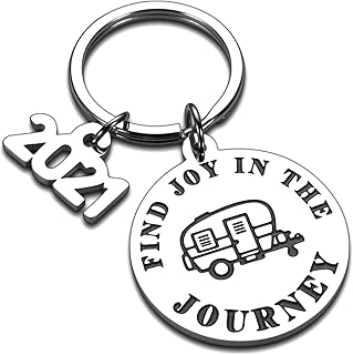 2021 Camping Camper Decor Accessories Decorations Motorhome Graduation Retirement Keychain Gifts for RV Campers Owner Cowo...