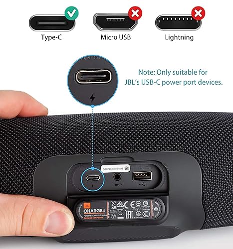 Miniatura 2 de Cable de carga USB compatible con JBL Charge 4, Charge 5, JBL Flip 5, JBL Pulse 4 Clip4, JRPOP, Endurance Peak II, JBLCHARGE4BLKAM Auriculares