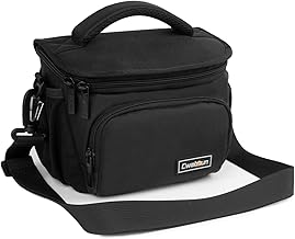 Cwatcun Bolso bandolera para cámara pequeña, bolsa bandolera para cámara, impermeable, para fotografía de viaje, para Canon, Nikon, Sony, Fuji DSLR/SLR/cámaras sin espejo, lentes y accesorios