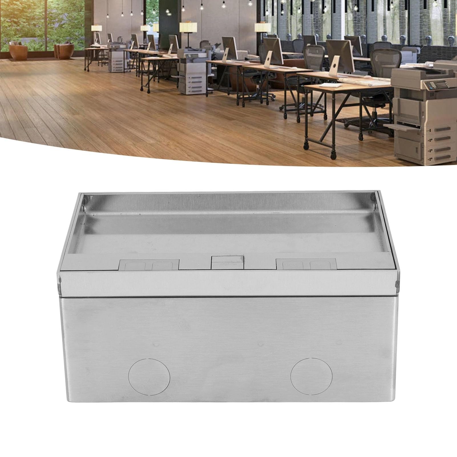 Generic Kit Scatola di Derivazione da Incasso a Pavimento Impermeabile in Acciaio Inossidabile Flessibile 4KW con 2 Porte USB Standard 2 Negozio di Bricolage Materiale 16A