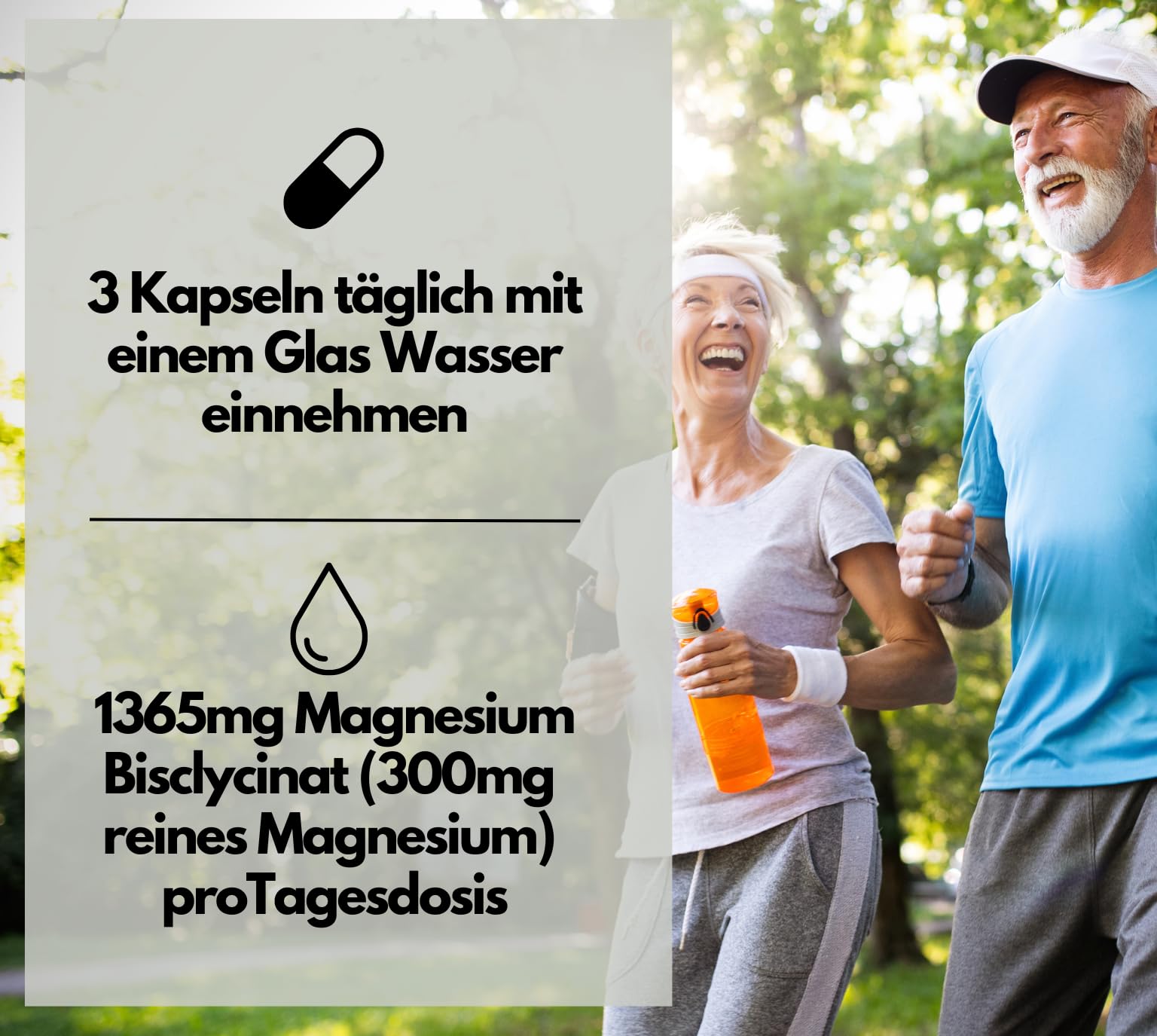 Magnesiumbisglycinat, 365 vegane Kapseln – 300 mg elementares Magnesium pro Tagesdosis, Magnesiumglycinat, hochdosiert & ohne Zusatzstoffe (Packung mit 2)