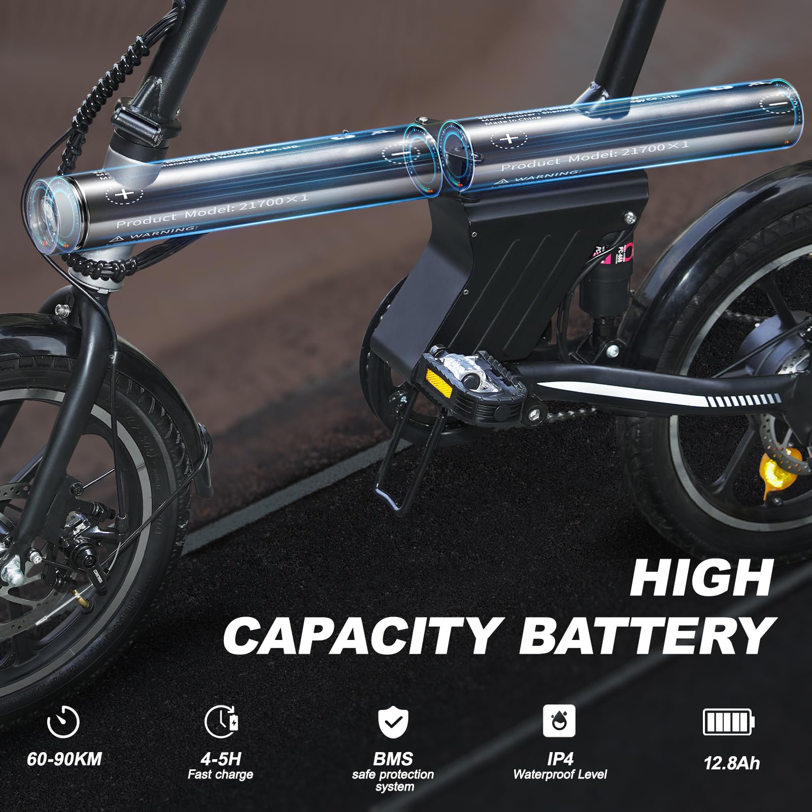 Vélo électrique pliable pour femme de 16"