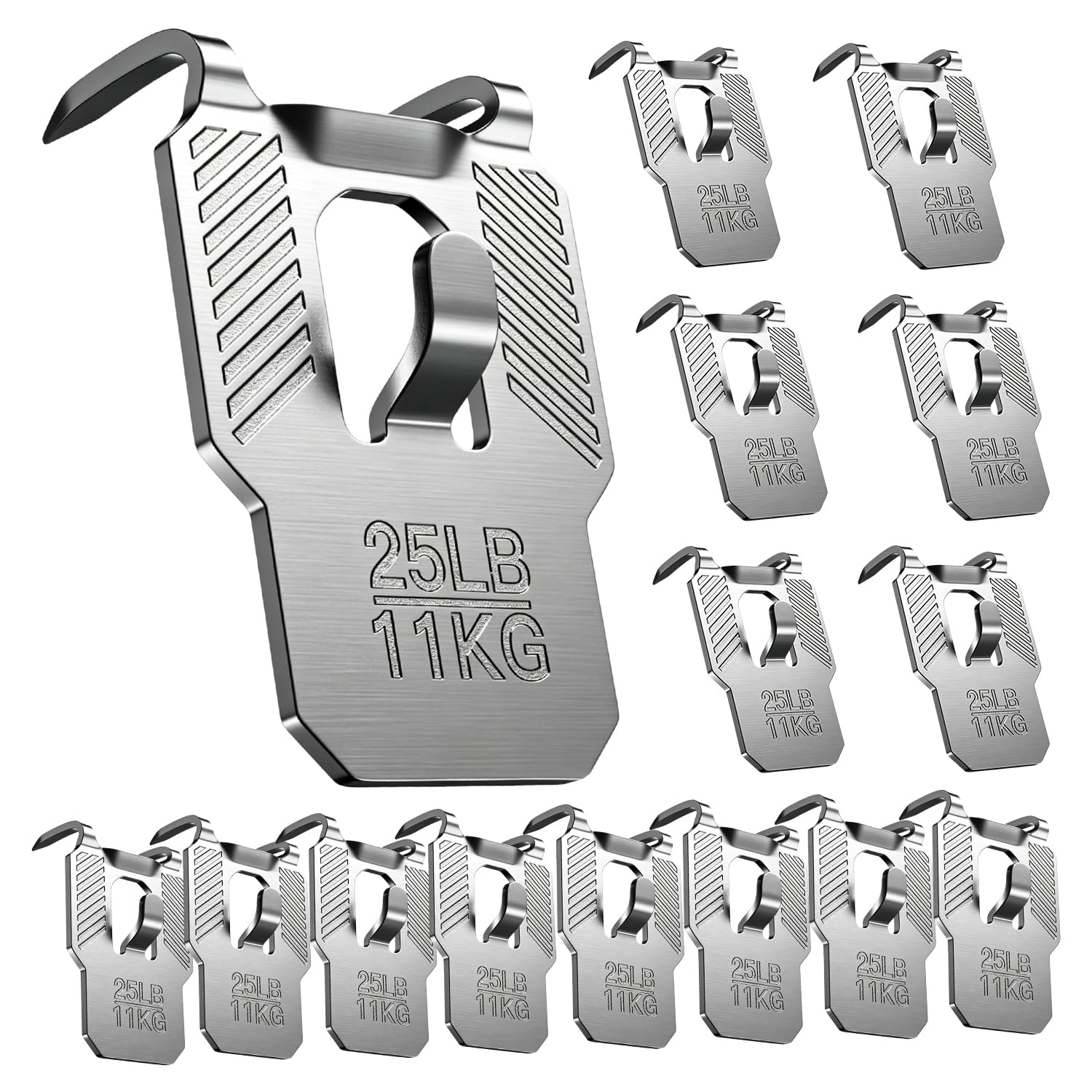 WADUBI Claw Hanging Hooks for Plasterboard Walls, 15 Pack Heavy Duty Drywall Picture Hangers, 40 lb/18 kg No Nail No Damage for Frames, Wall Art, Silver