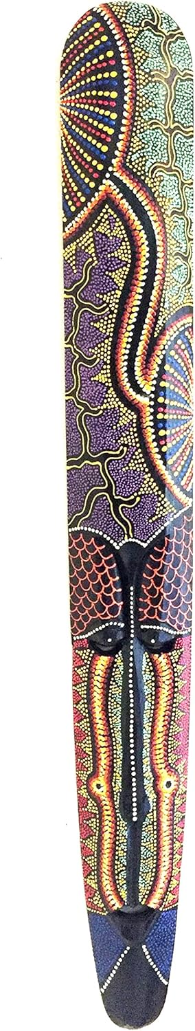 OMA African Wall Mask Lucky In Love Aboriginal Style Hand Painted Wooden Wall Hanging Art Home Décor
