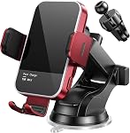 Wireless Car Charger,【7 Colored LED Backlit】 Mosurr 15W Auto Clamping Phone Holder Car Mount Charger for iPhone 16 15 14 13 12 Mini Pro Max 11, Samsung Galaxy S24 Ultra S23 Note 20, etc-Dark Black