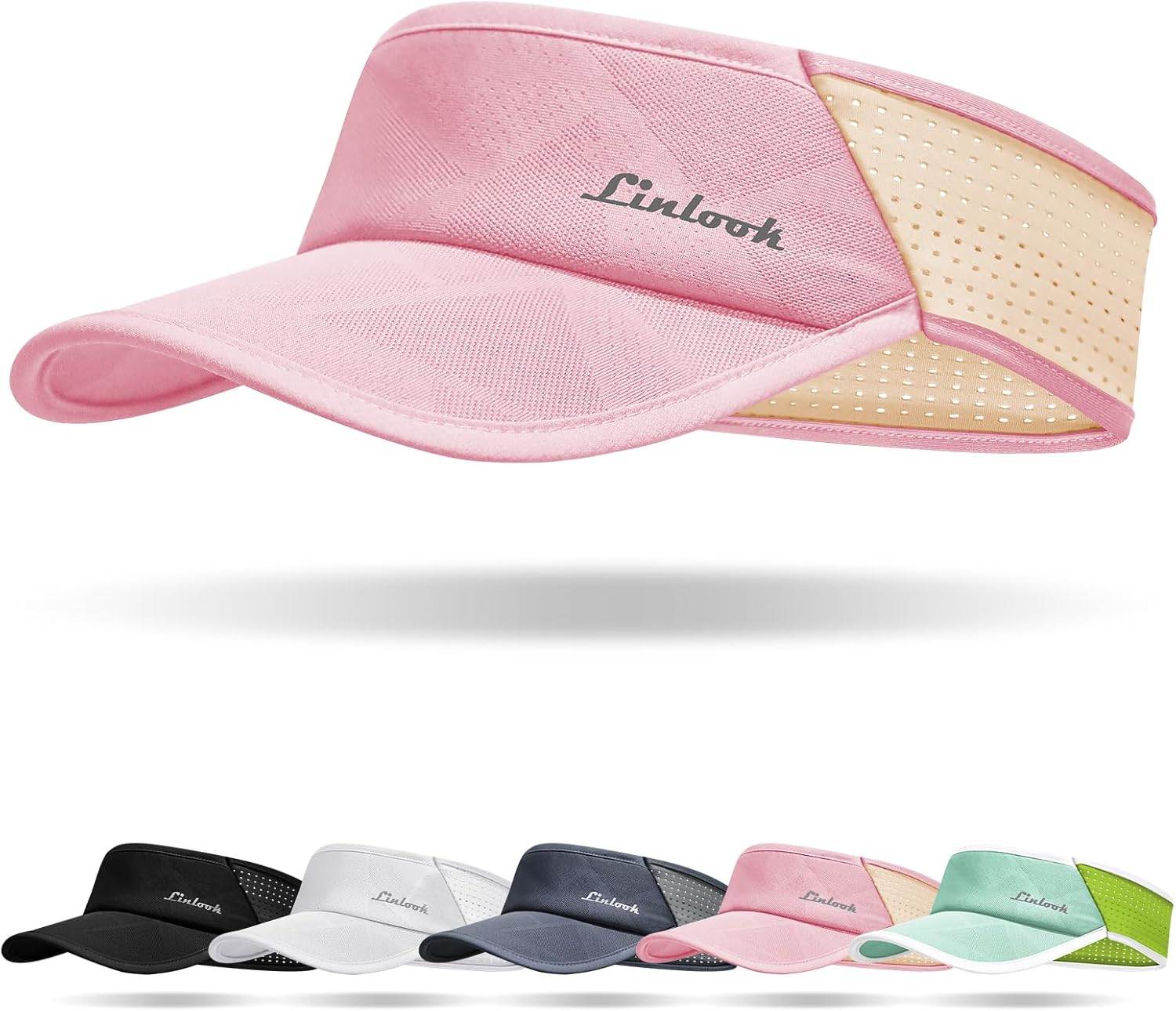 Sports Sun Visor for Men & Women Breathable Mesh, Stretchy Foldable Cooling Visor Hat for Running, Golf, Tennis, Hiking