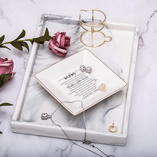 Miniatura 5 de SUNBMO Madre de la novia - Soporte de cerámica para anillos, regalo de boda para madre, regalo de agradecimiento para mamá