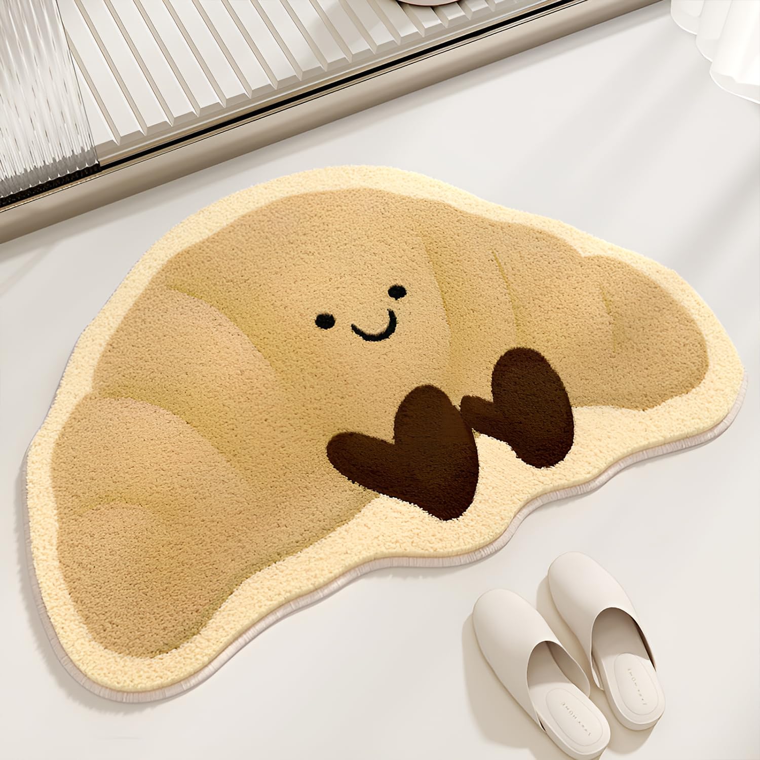 SYGA Non-Slip Croissant Design Polyester Bathroom & Door Mat – Quick-Dry, Absorbent & Anti-Slip Floor Mat 40 x 60 cm-image-41
