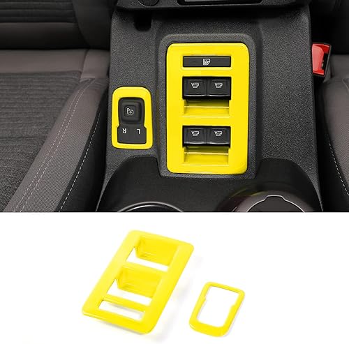 Miniatura 8 de Para Bronco - Interruptor de control de interruptor de elevación de ventana, 2 piezas de cubierta de panel de ajuste de espejo retrovisor de consola