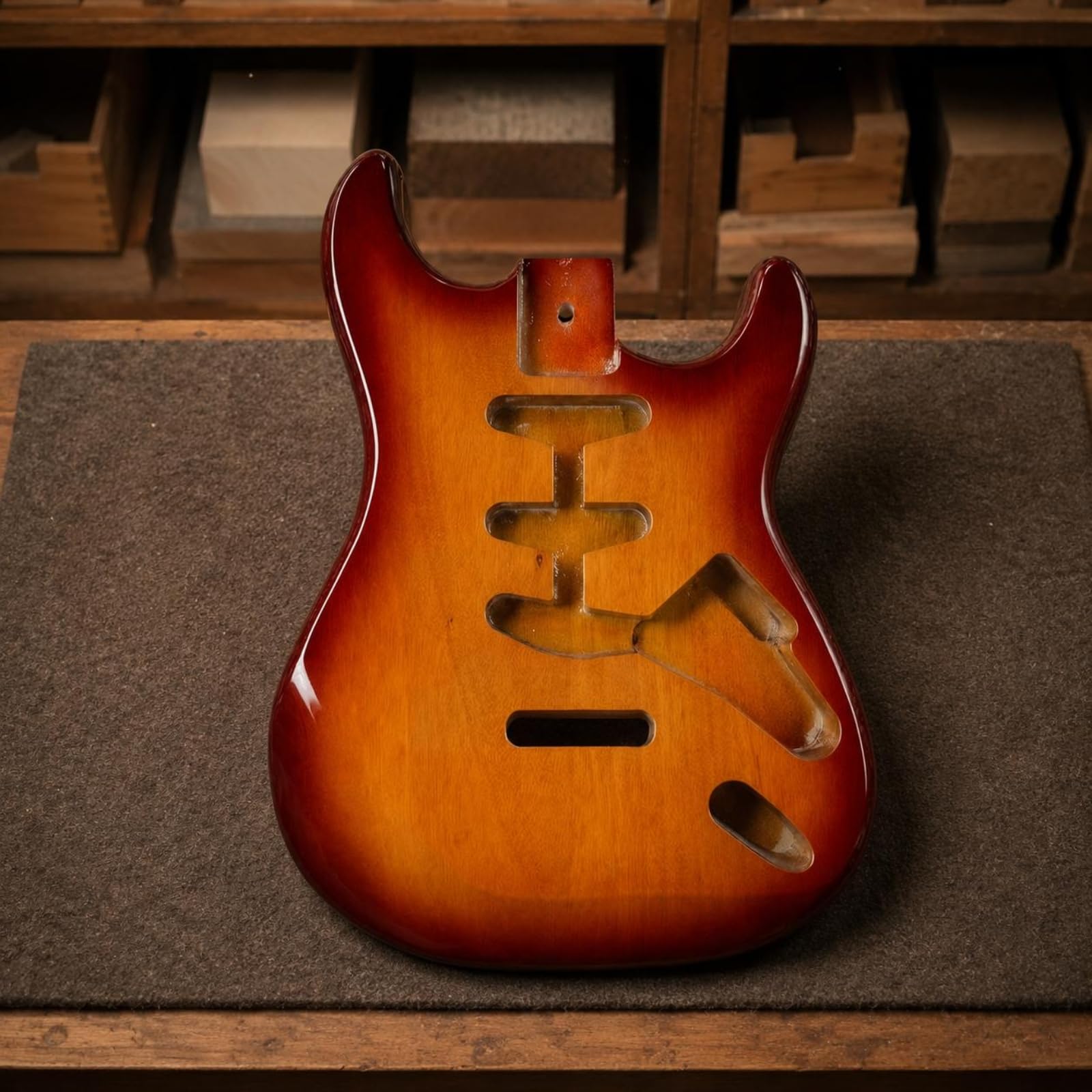 Elektrische Gitarre Ersatz Gitarrenkörper Rohling E Gitarre Mahagoni Klassische mit Komfortabler Halsausnehmung für Austausch Defekter Teile Studio Proberaum