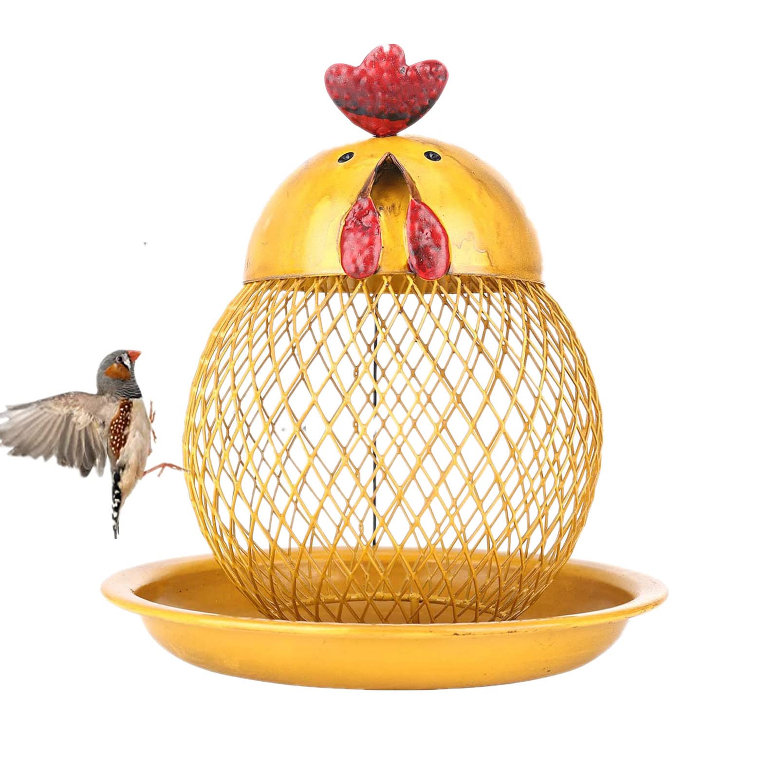 Mangiatoia per Uccelli da Esterno con Ventose Mangiatoia per Uccelli Selvatici da Esterno Mangiatoia Uccellini da Balcone Trasparente,Gold