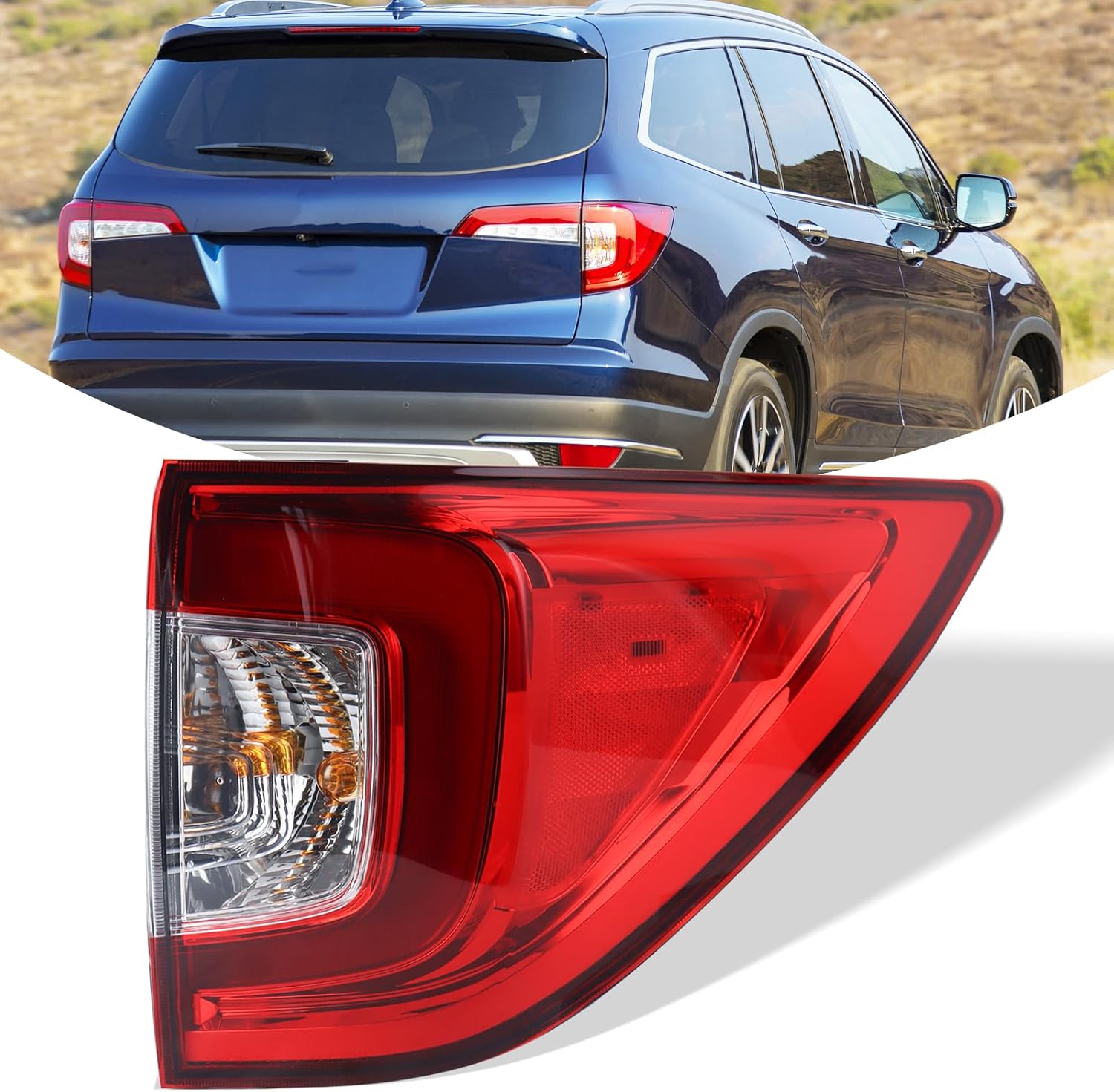 outer tail light assembly compatible with 2019-2022 honda pilot rear light brake lamp right passenger side 33500tg7a11 ho2805120