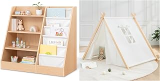 Comfy Cubs Kids Bookshelf and Play Tent Bundled