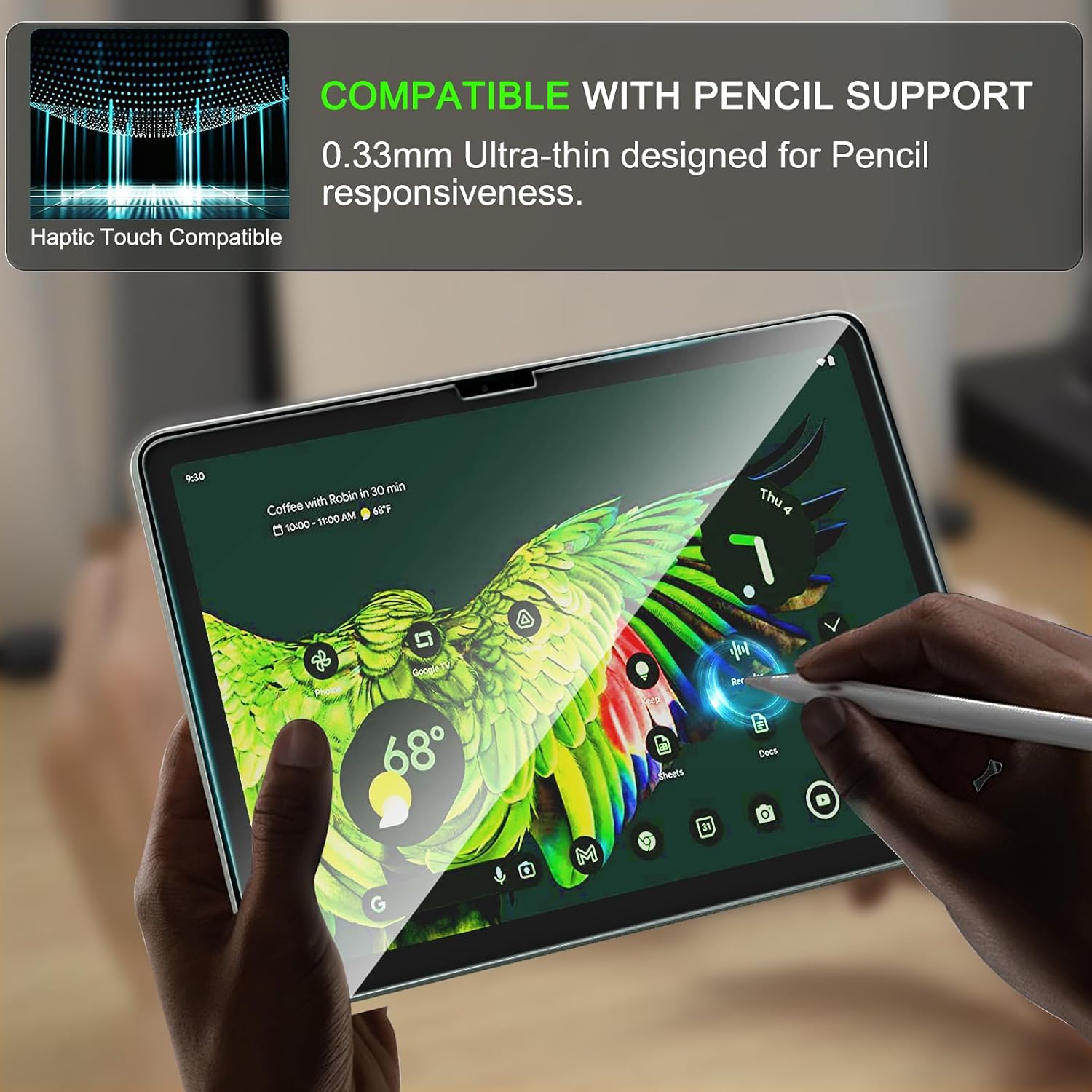 IMBZBK 3 Pack Screen Protector for Google Pixel Tablet 2023 Tempered Glass Protective Film, Ultra HD, Anti-Scratch, Case Friendly, Screen Cover for Pixel Tablet, Suitable with Face ID & Pencil