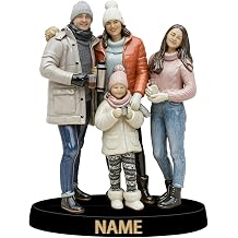 Personalized Imitation Ceramic Family Photo Desktop Acrylic Plaque Custom Family Portrait Figurine Trinket Caricature Portrait Desk Name Plate for Dad Mom