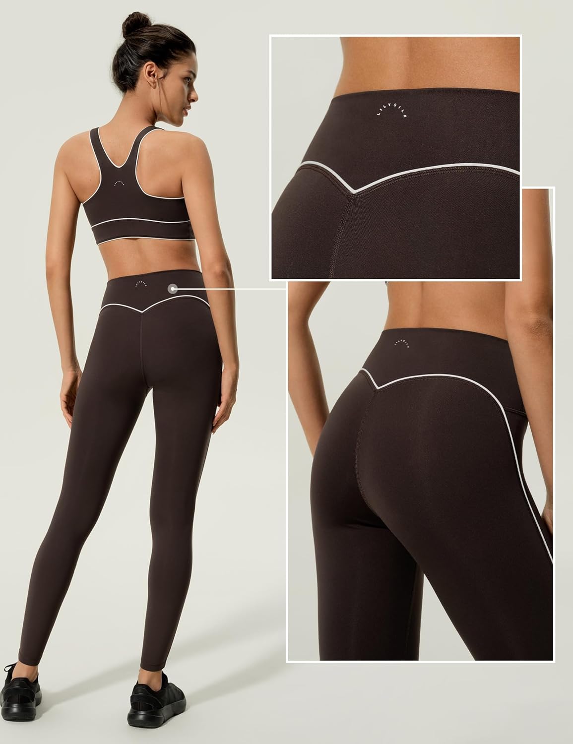 LilySilk Silk Yoga Pants for Women Leggings High Rise Stretchy Breathable Supportive with Silk Lining Slim Fitting