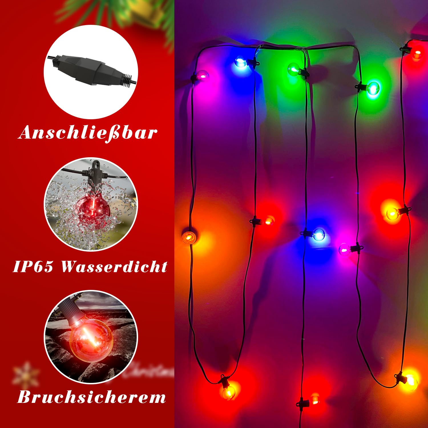 Partizzle 15m Dimbaar Lichtsnoer Rond - Waterdicht / 25 LED Lampjes Slinger - Kerst Lichtslinger voor Buiten Terras en Camping - Tuinverlichting - 2700k / Warm Wit vanaf € 34,95 (april 2026