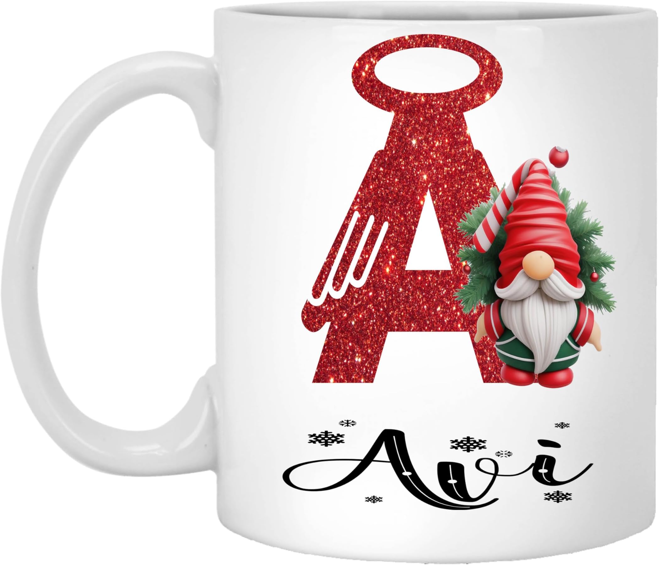 Philomena ChastainPersonalized Gnome Mug Name Avi Custom Name Christmas Mugs, Custom Coffee Mugs, Your Text Name Personalized Mug, Custom Gift for Year Christmas 11oz White Mug 270561