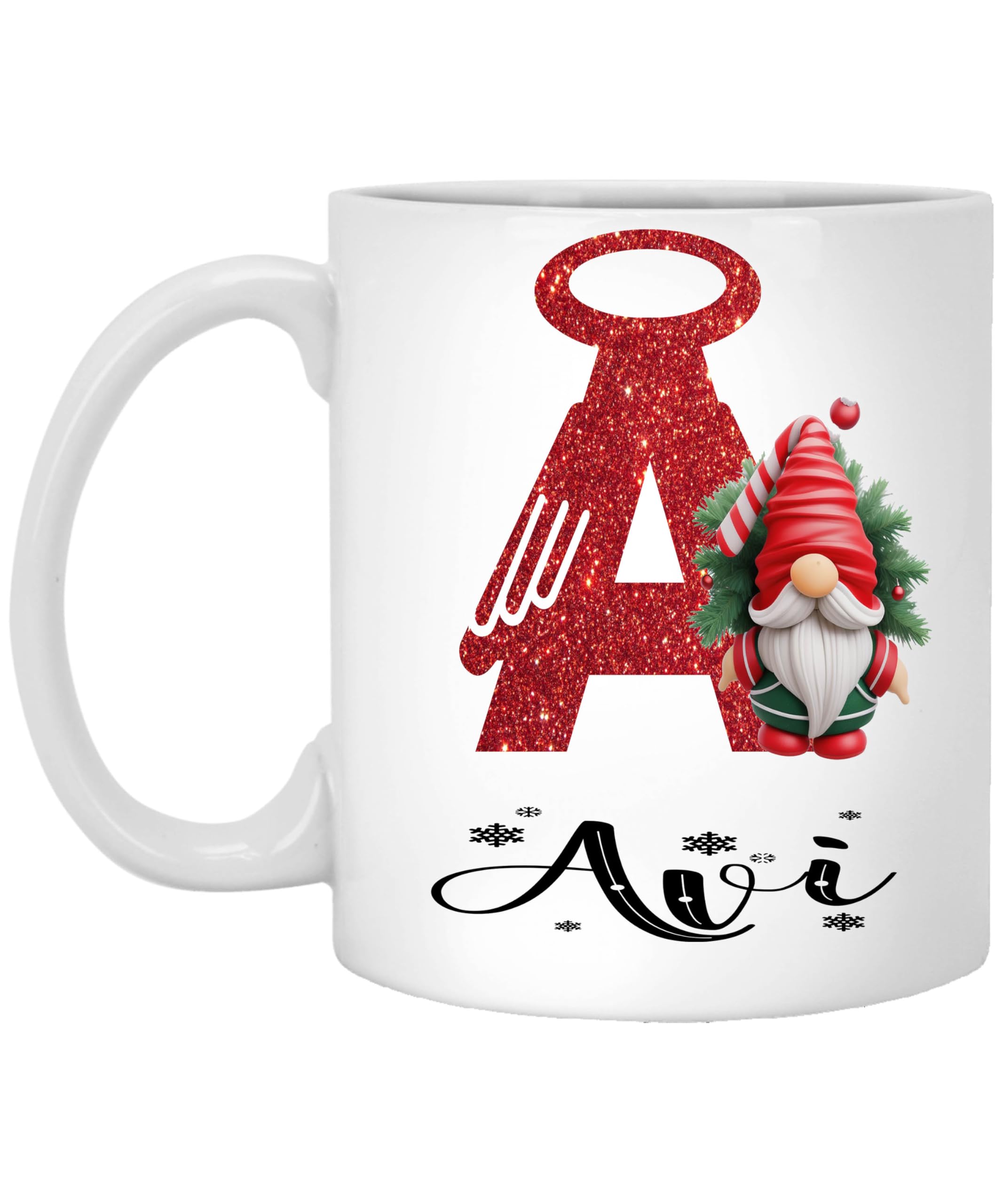 Philomena ChastainPersonalized Gnome Mug Name Avi Custom Name Christmas Mugs, Custom Coffee Mugs, Your Text Name Personalized Mug, Custom Gift for Year Christmas 11oz White Mug 270561