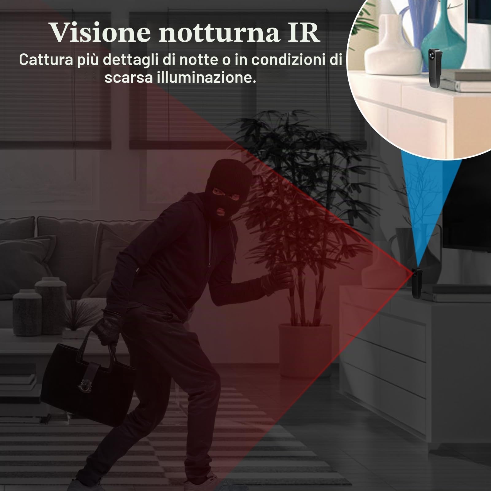 Bodycam HD 1080P , Piccola Telecamera Spia , Bodycam con Audio e Video Mini Fotocamera per il Corpo con Visione Notturna e Rilevamento del Movimento Per Sicurezza, Guardia ( con Memoria da 32 GB)
