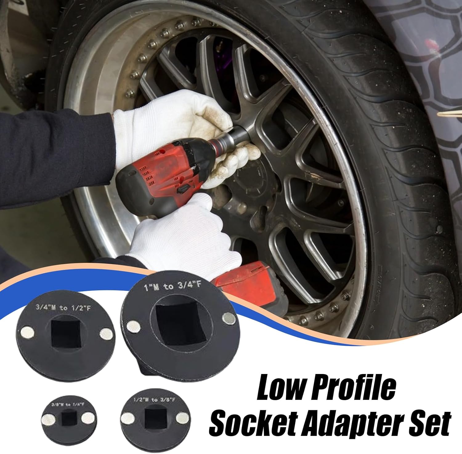 ロープロファイル ソケットアダプター | ドライブ ラチェット ロープロファイル ソケット アダプター セット | 4ピース 工具