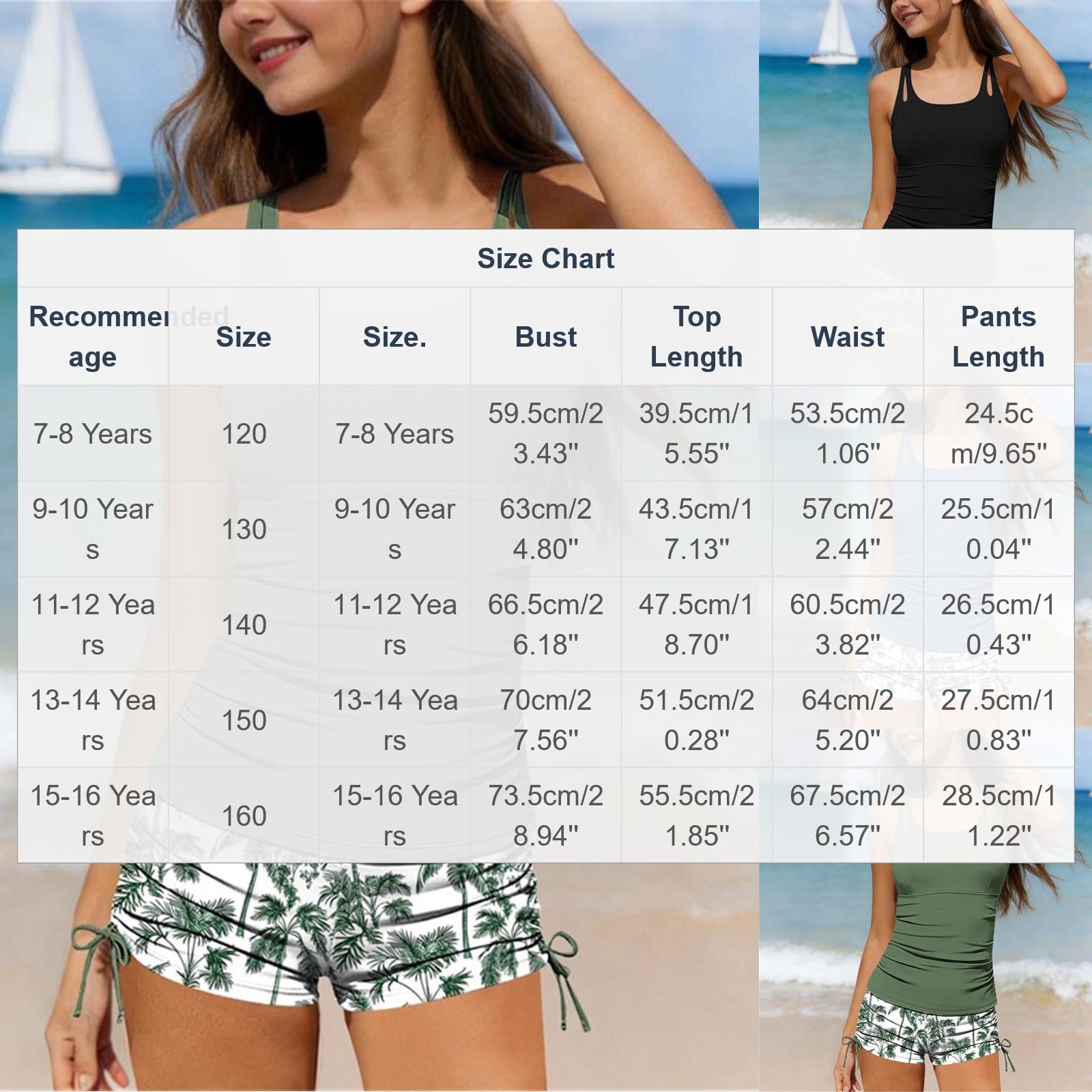 Girls Tankini Swimsuit with Shorts - Two Piece Tummy Control Bathing Suit with Pockets 2026 Swimwear for 7-16 Years - 5