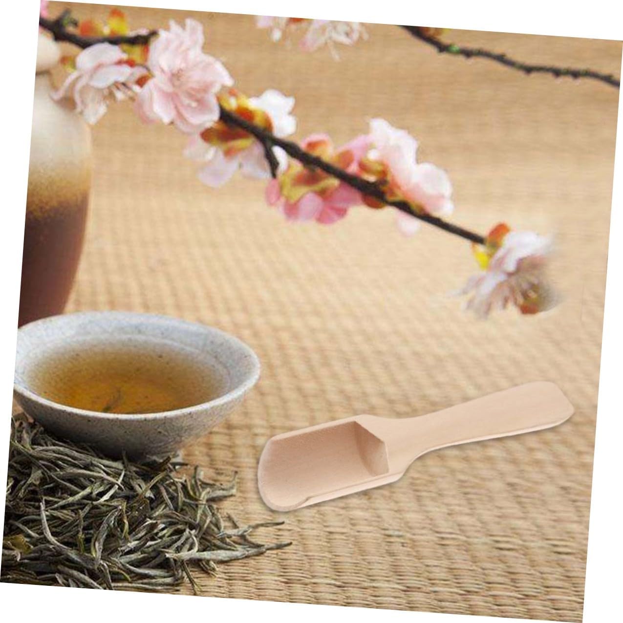 Gatuida 15pcs Wooden Tea and Salt Shovel, Flat Handle Scoop 2.8x11cm, Multipurpose Teaware Accessory for Loose Tea, Milk, and Spice Measuring