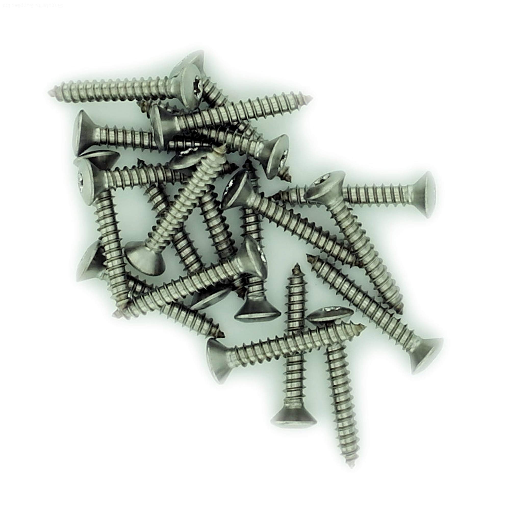 Singularity Supplies No.7 X 2.35 (3.9Mm X 60Mm) Tx Raised Countersunk Self-Tapping Screw - Stainless Steel (A2) (Pack Of 20)