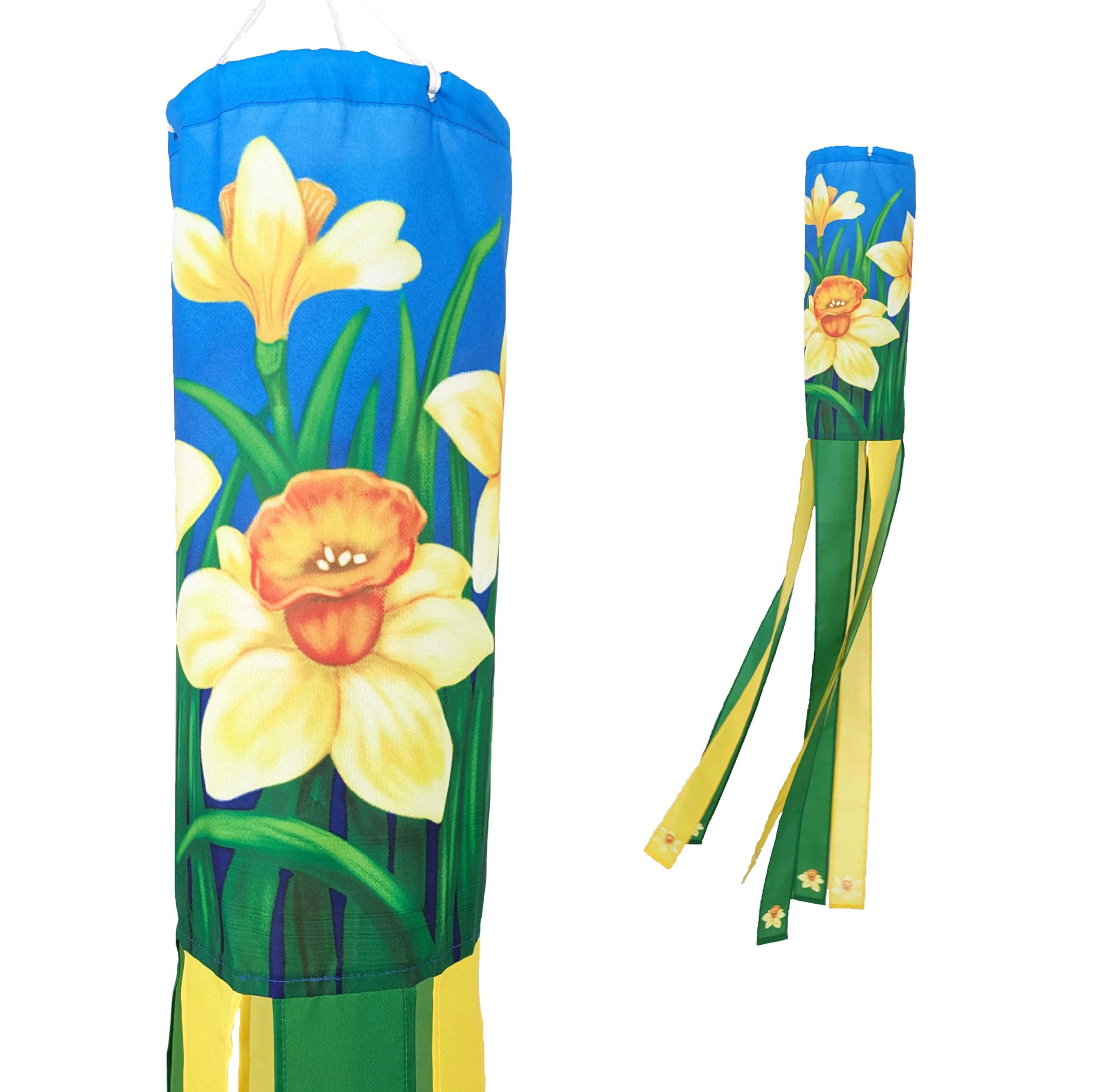 Madrona Brands Spring Daffodil Flowers Windsock for Outside 48 Inch | Durable Outdoor Decorative Hanging Wind Sock Flag | Yard, Garden, Patio