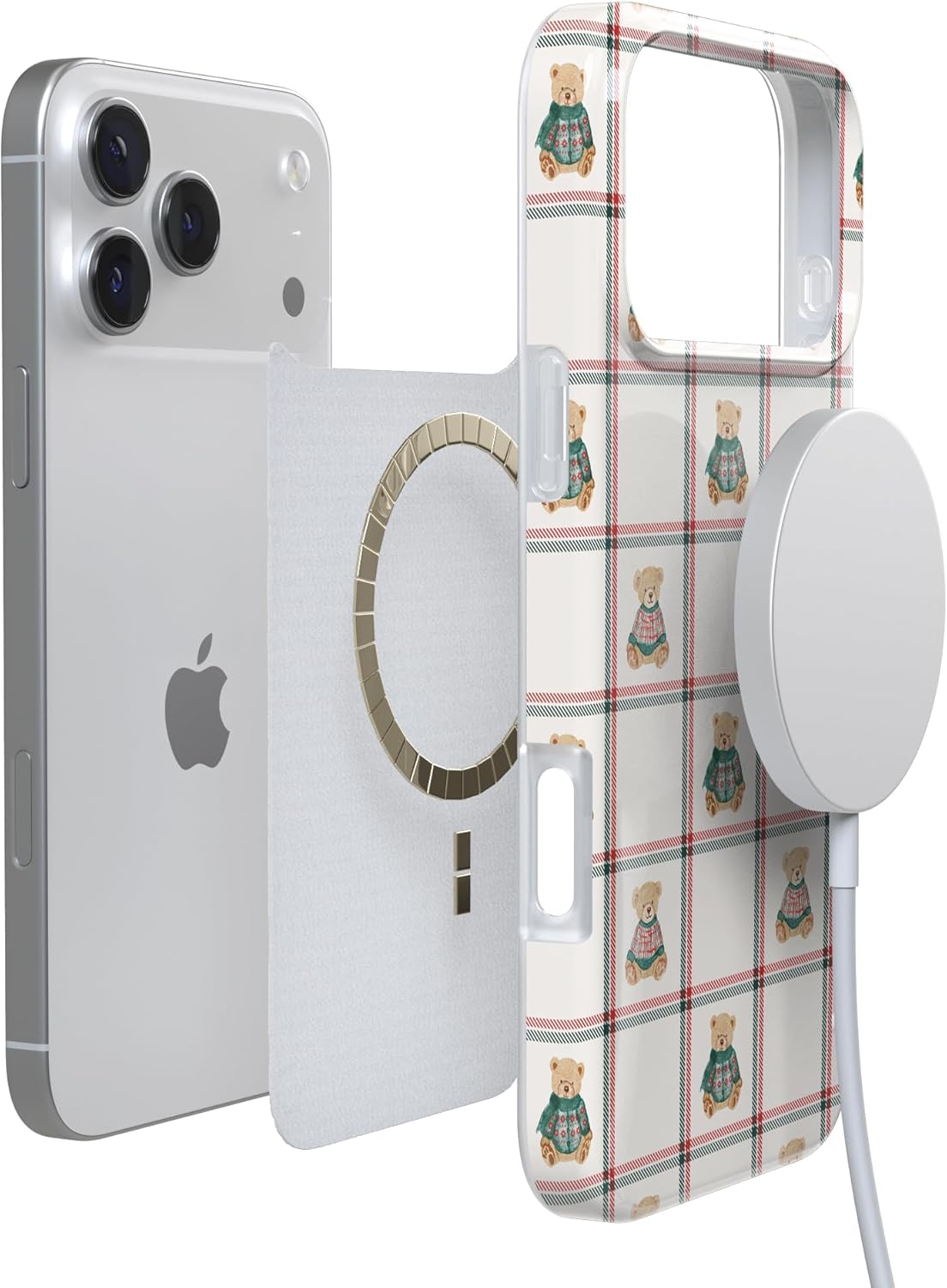 Casely iPhone 17 Pro Max Case | Bear Hugs | Teddy Squares | Compatible with MagSafe | Classic Ultra Slim Design