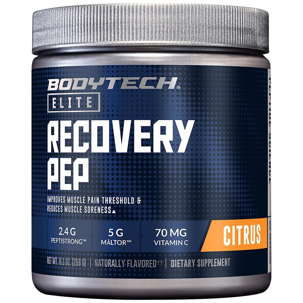 BodyTech Recovery Pep – Peptides Powder with 2.4g PeptiStrong - Citrus (9.1 oz./30 Servings)