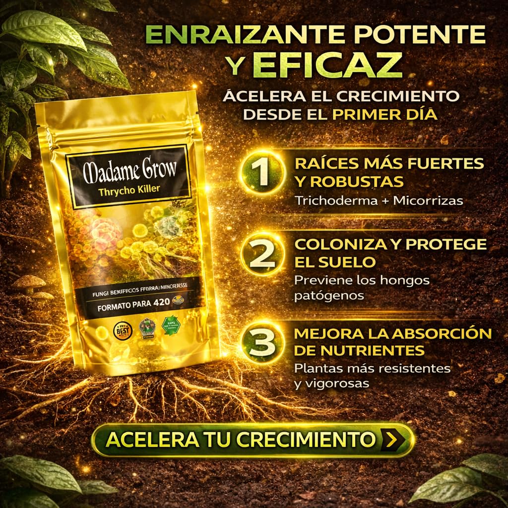MADAME GROW Knospen Vergrößerer Marihuana - Blühdünger Marihuana - Knospenbooster Marihuana - Blühfutter Marihuana - Dünger Marihuana - Flüssig - Aufdicken (THRYCHO100g)