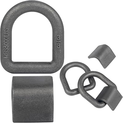 3/8" Weld-On Forged Steel D Rings, 5,000 lbs Break Strength, Rust-Preventive Oil Finish โ Trailer, Truck, RV, ATV, Farm Cargo Tie-Down Anchors, Supplied By Jevie (2 Packs)