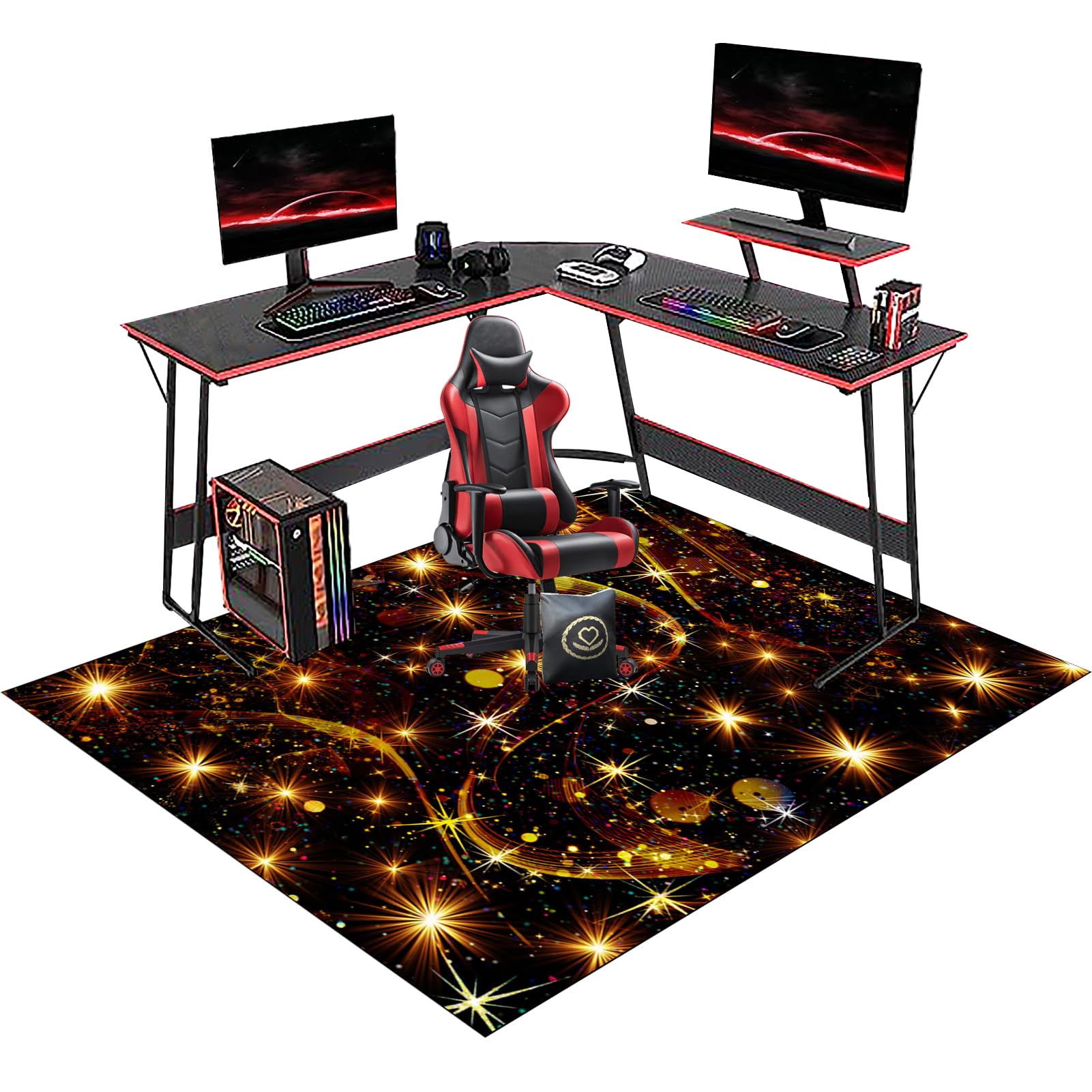 Office Chair Mat for Carpet Floor - Non-slip Gaming Chair Mat - Carpet Protector Chair Mat - Gaming Rug - Floor Protectors for Chairs - Carpet Floor Protection - Computer Chair Mat 80 x 120 cm